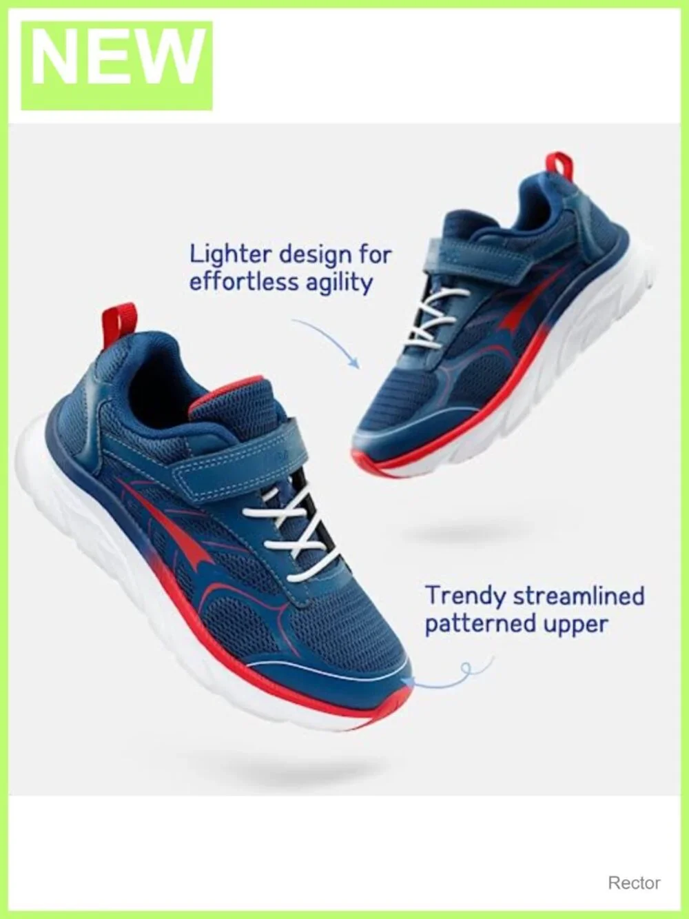 Kids Lightweight Mesh Sneakers Hook and Loop Running Shoes
